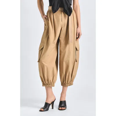 Derek Lam 10 Crosby Tamsin Poplin Balloon Cargo Pant In Brown