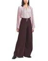 Derek Lam 10 Crosby Tempset Pleated Wide Leg Pants In Burgundy