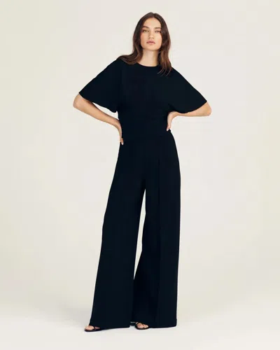 Derek Lam 10 Crosby Tempest Wide Leg Knit Trouser In Black