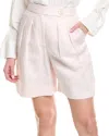 Derek Lam 10 Crosby Terri Wide Leg Linen-blend Short In Pink