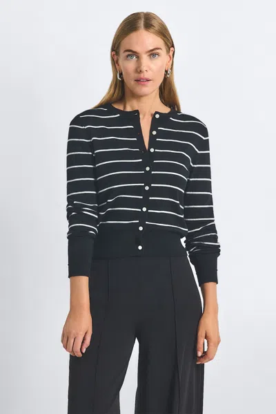 Derek Lam 10 Crosby Thibeaut Plaited Stripe Cardigan In Black