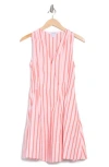 Derek Lam 10 Crosby Tia Stripe Sleeveless Cotton Dress In Pink