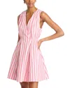 Derek Lam 10 Crosby Tia Striped Fit & Flare Mini Dress In Benibana Multi