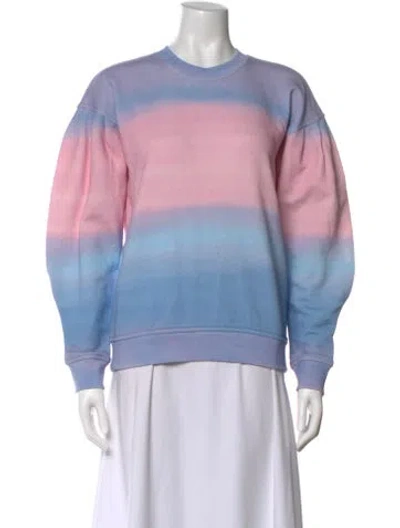 Pre-owned Derek Lam 10 Crosby Tie-dye Print Crew Neck Sweatshirt In Blue