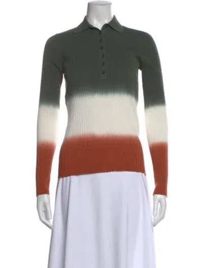 Pre-owned Derek Lam 10 Crosby Tie-dye Print Sweater In Green