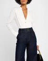 Derek Lam 10 Crosby Tiffany Pleat Front Shirt In Blanc In White