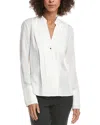 Derek Lam 10 Crosby Tiffany Pleat Front Shirt In White