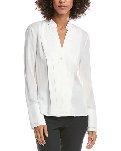 Derek Lam 10 Crosby Tiffany Pleat Front Shirt In White