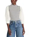 Derek Lam 10 Crosby Tirza Mixed Media Sweater In Blanc De Blanc