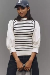 Derek Lam 10 Crosby Tirza Mixed Media Sweater In White