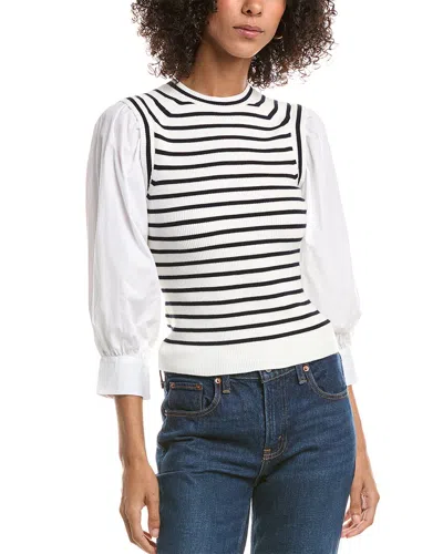 DEREK LAM 10 CROSBY DEREK LAM 10 CROSBY TIRZA MIXED MEDIA WOOL-BLEND TOP