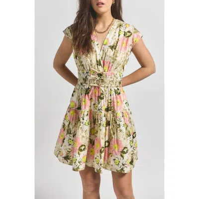 Derek Lam 10 Crosby Tora Floral Cotton Dress In Safari Multi