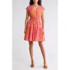 Derek Lam 10 Crosby Tora Floral Print Shirred Dress In Multi