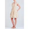 Derek Lam 10 Crosby Tora Floral Print Shirred Dress In Cream Multi