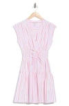 Derek Lam 10 Crosby Tora Pinstripe Sleeveless Fit & Flare Dress In Pink