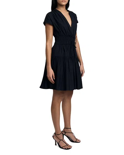 Derek Lam 10 Crosby Tora V-neck Mini Dress In Black