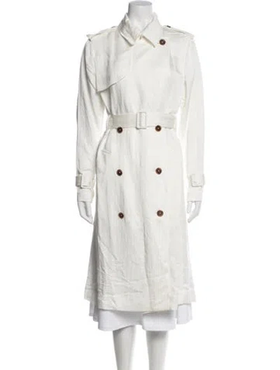 Pre-owned Derek Lam 10 Crosby Trench Coat In White