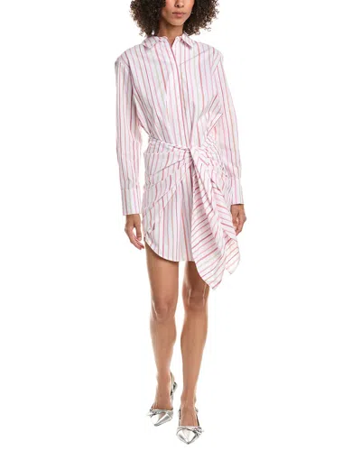 Derek Lam 10 Crosby Trish Striped Tie Waist Shirtdress In Pink