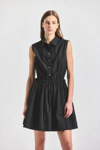 Derek Lam 10 Crosby Tristan Sleeveless Shirtdress In Black