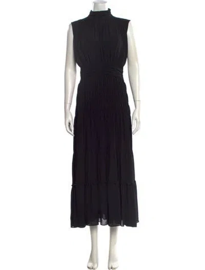 Pre-owned Derek Lam 10 Crosby Turtleneck Long Dress In Black