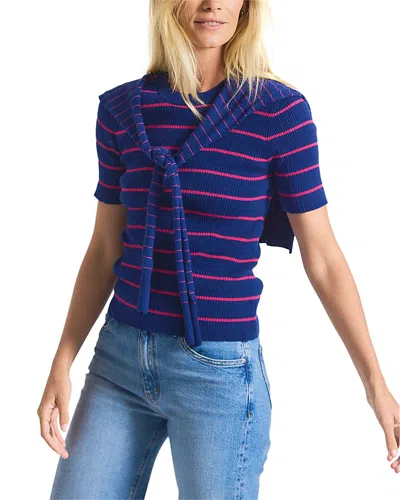 DEREK LAM 10 CROSBY TWAIN COTTON CASHMERE SHORT SLEEVE SWEATER