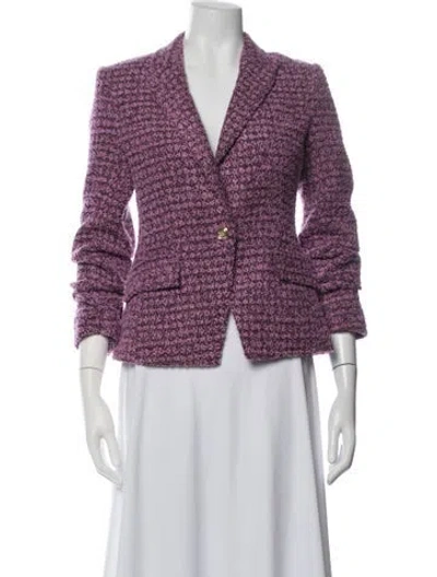 Pre-owned Derek Lam 10 Crosby Tweed Pattern Blazer In Purple