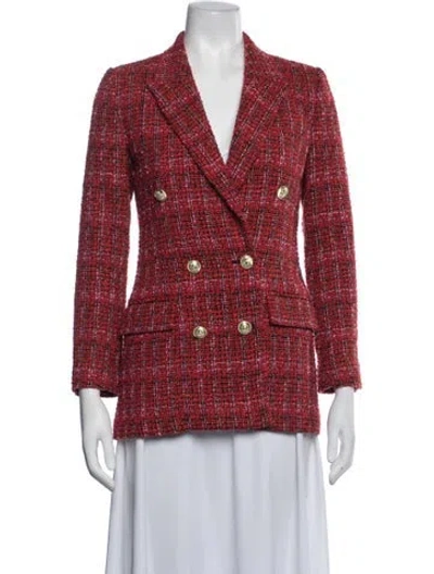 Pre-owned Derek Lam 10 Crosby Tweed Pattern Blazer W/ Tags In Red