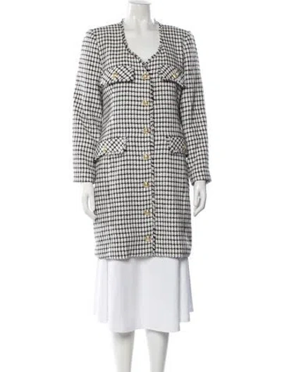 Pre-owned Derek Lam 10 Crosby Tweed Pattern Coat W/ Tags In White