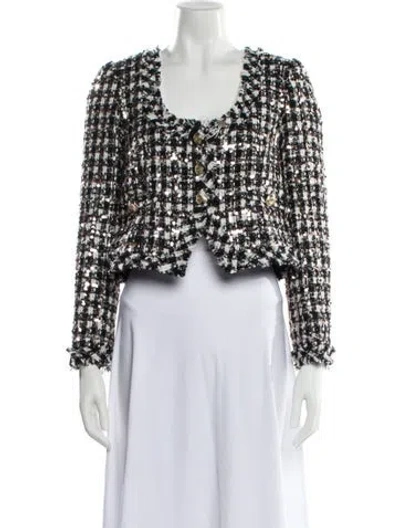 Pre-owned Derek Lam 10 Crosby Tweed Pattern Evening Jacket W/ Tags In Black