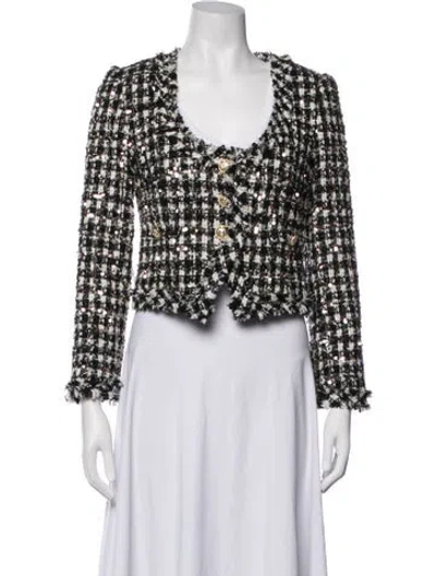 Pre-owned Derek Lam 10 Crosby Tweed Pattern Jacket In Black