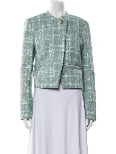 Pre-owned Derek Lam 10 Crosby Tweed Pattern Jacket In Green