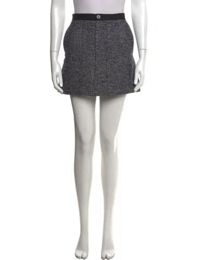 Pre-owned Derek Lam 10 Crosby Tweed Pattern Mini Skirt In Blue