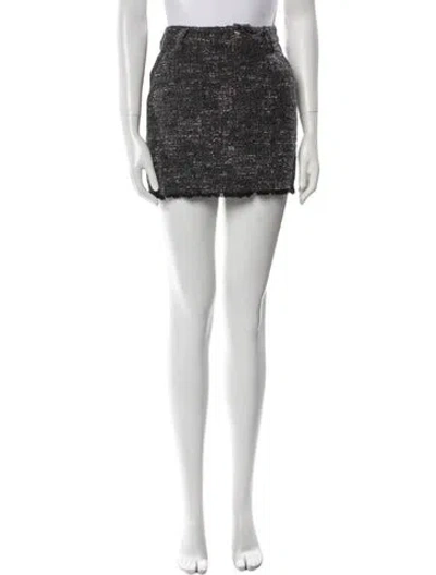 Pre-owned Derek Lam 10 Crosby Tweed Pattern Mini Skirt In Gray