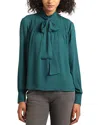 Derek Lam 10 Crosby Valentine Neck Tie Blouse In Green