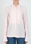 Derek Lam 10 Crosby Valera Long Sleeve Tuxedo Shirt In Pink Dogwood In Multi