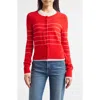 Derek Lam 10 Crosby Vernon Double Layer Wool Cashmere Sweater In Red