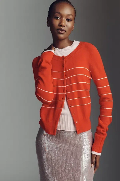 Derek Lam 10 Crosby Vernon Wool Cashmere Twofer Sweater In Orange