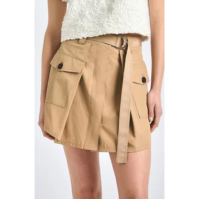 Derek Lam 10 Crosby Veyra Belted Cargo Miniskirt In Brown