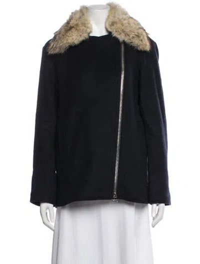 Pre-owned Derek Lam 10 Crosby Virgin Wool Coat In Blue
