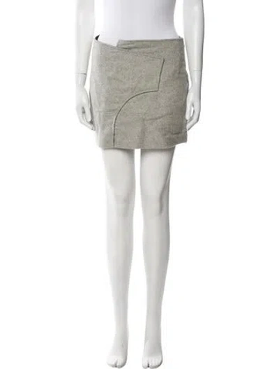 Pre-owned Derek Lam 10 Crosby Virgin Wool Mini Skirt In Gray