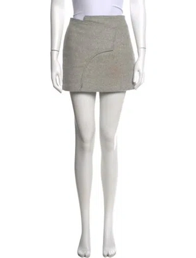 Pre-owned Derek Lam 10 Crosby Virgin Wool Mini Skirt In Gray