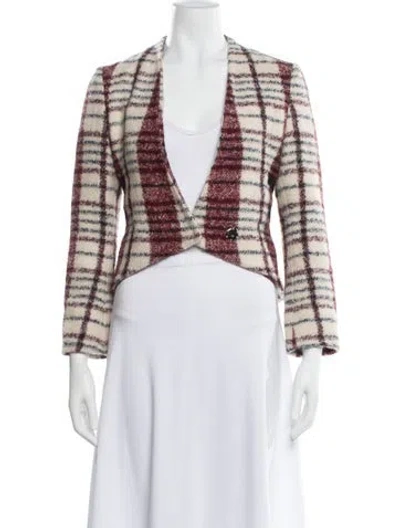 Pre-owned Derek Lam 10 Crosby Virgin Wool Plaid Print Blazer In Multi