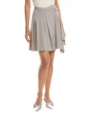 Derek Lam 10 Crosby Vittoria Pleated Wool-blend Skirt In Neutral