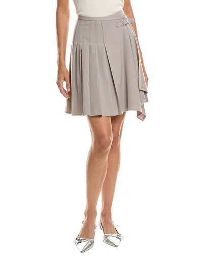 Derek Lam 10 Crosby Vittoria Pleated Wool-blend Skirt In Neutral