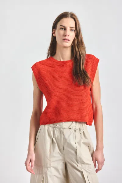 Derek Lam 10 Crosby Vivienne Sleeveless Sweater In Burgundy