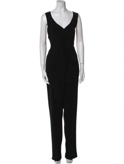 Pre-owned Derek Lam 10 Crosby V-neck Jumpsuit In Black