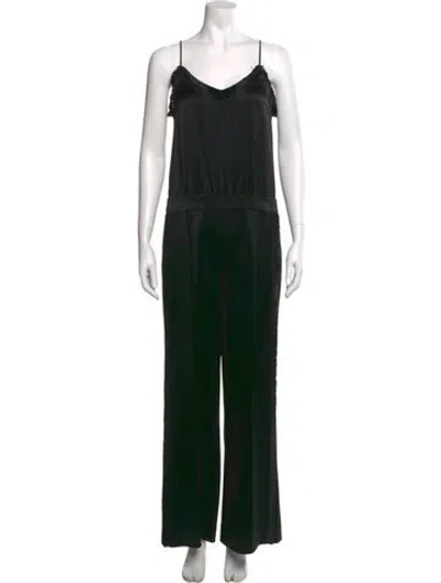 Pre-owned Derek Lam 10 Crosby V-neck Jumpsuit In Black