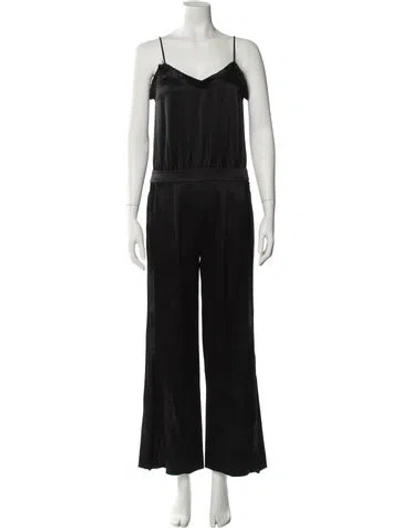 Pre-owned Derek Lam 10 Crosby V-neck Jumpsuit In Black