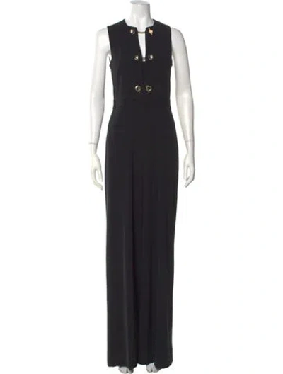 Pre-owned Derek Lam 10 Crosby V-neck Jumpsuit In Black