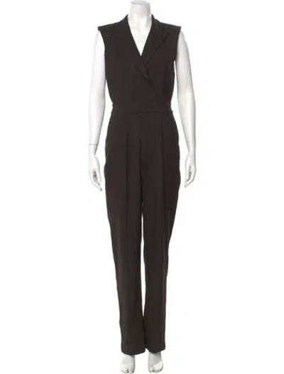 Pre-owned Derek Lam 10 Crosby V-neck Jumpsuit In Black